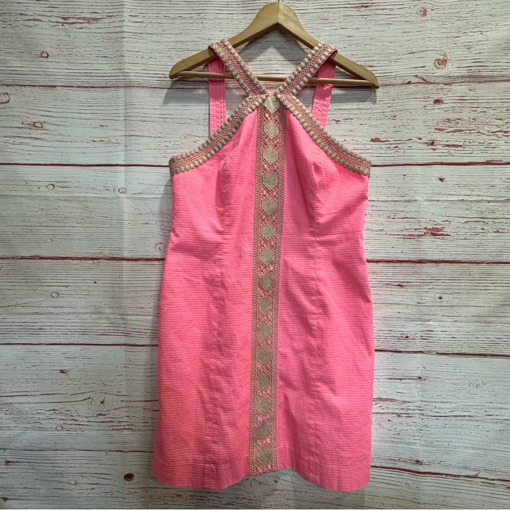 Lilly Pulitzer Ena Stretch Shift Dress in Capri Coral Sz 10 - Picture 5 of 14